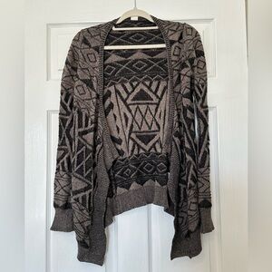 100% cotton Wild Pearl Black and brown Geometric Cardigan SIZE XS